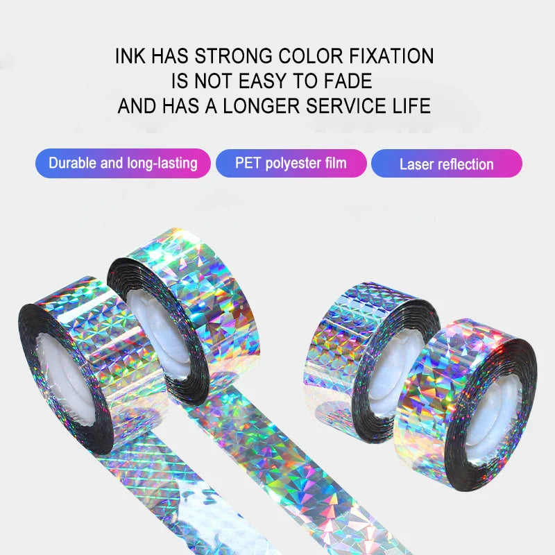 Carvallo FlashWing Reflekterande fågelskyddsband 80 m | Dubbelsidigt reflekterande | Väderbeständig för fruktträdgård & åker