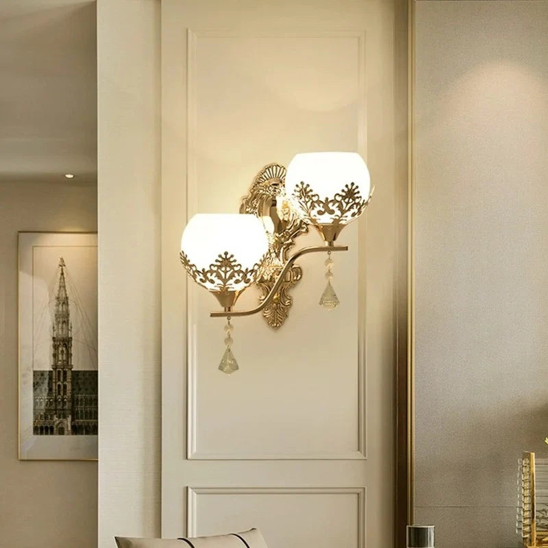 CrystalLuxe - LED Vägglampa Guld Sovrum & Vardagsrum Stämningsbelysning