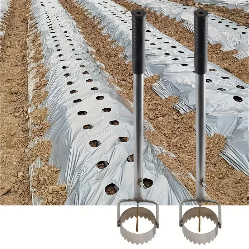 Carvallo Pro Folienhålare för växthus och trädgård | Ergonomisk och rostfri | Med avfallsfilm-krok | Rostfritt stål