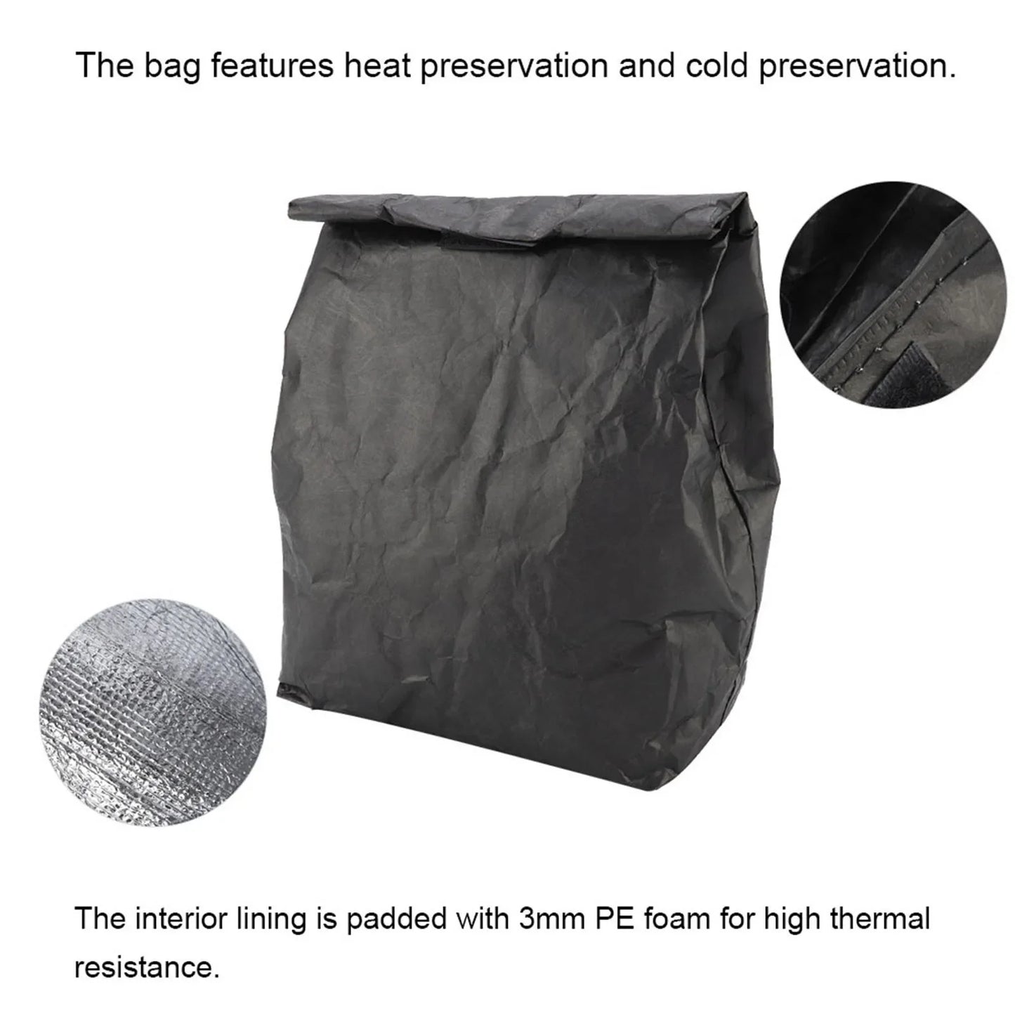 Carvallo Lunchbag | Isolerad & Vattentät Matväska | Av miljövänligt papermaterial | För Skola, Kontor & Picknick