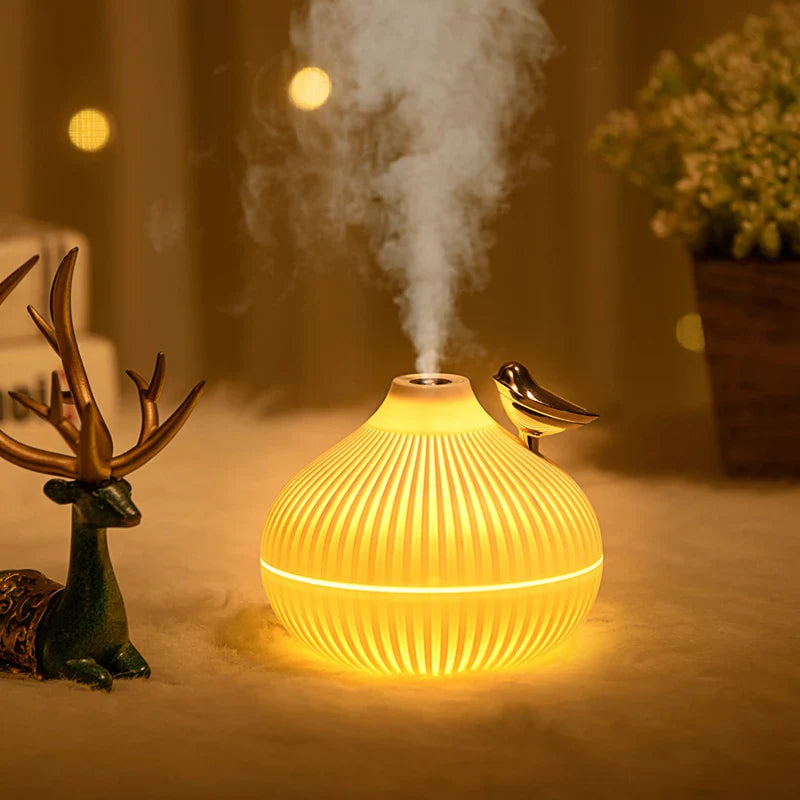 Carvallo Mini USB-luftfuktare 300 ml | Med nattljus &amp; stämningsljus | Lök-design för hemmet &amp; kontoret