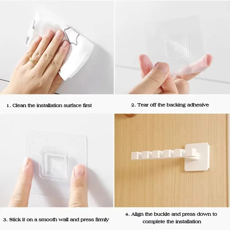 Carvallo Hat- & Klädhängare L-Form utan borrning | 1/2/3 stycken | Väggfäste med 6 krokar | Perfekt för kepsar, kläder & accessoarer | Självhäftande & Multifunktionell