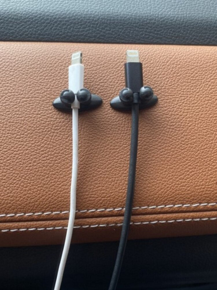 Carvallo ClipoFix Kabelklipp | 5-pack | Självhäftande med 3M-tejp | För bil, skrivbord & hem | Miljövänlig PVC