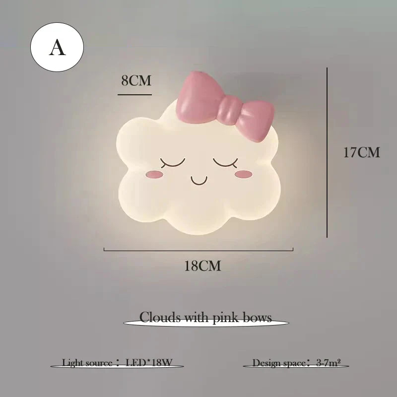 RomanticCloud - Vägghängd Lampa Barnrum Prinsessstil