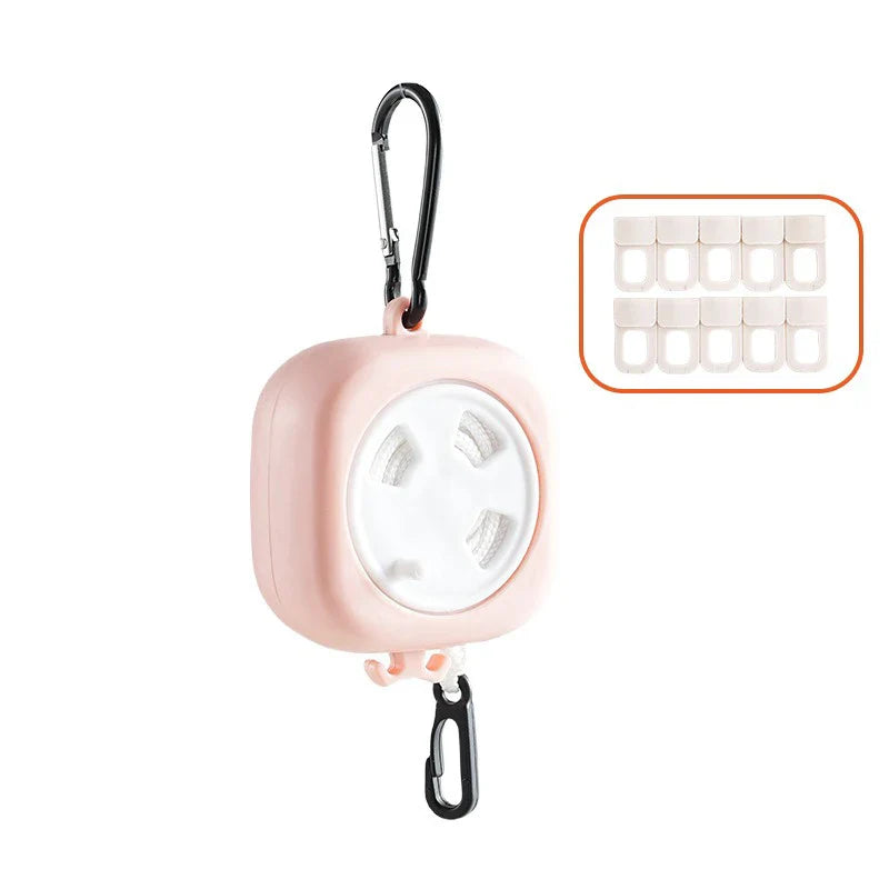 Carvallo tvättlina TravelTendu | 10 m utdragbar med 10 stoppare | För camping, balkong, bad & utomhusäventyr