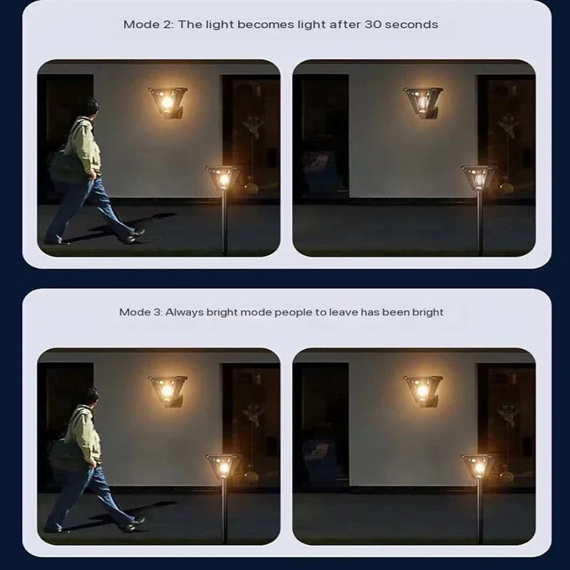 Carvallo Solar Trädgårdslampa 2-i-1 | Med rörelse- & ljussensor | LED utomhuslampa | Vägg- & golvmontage