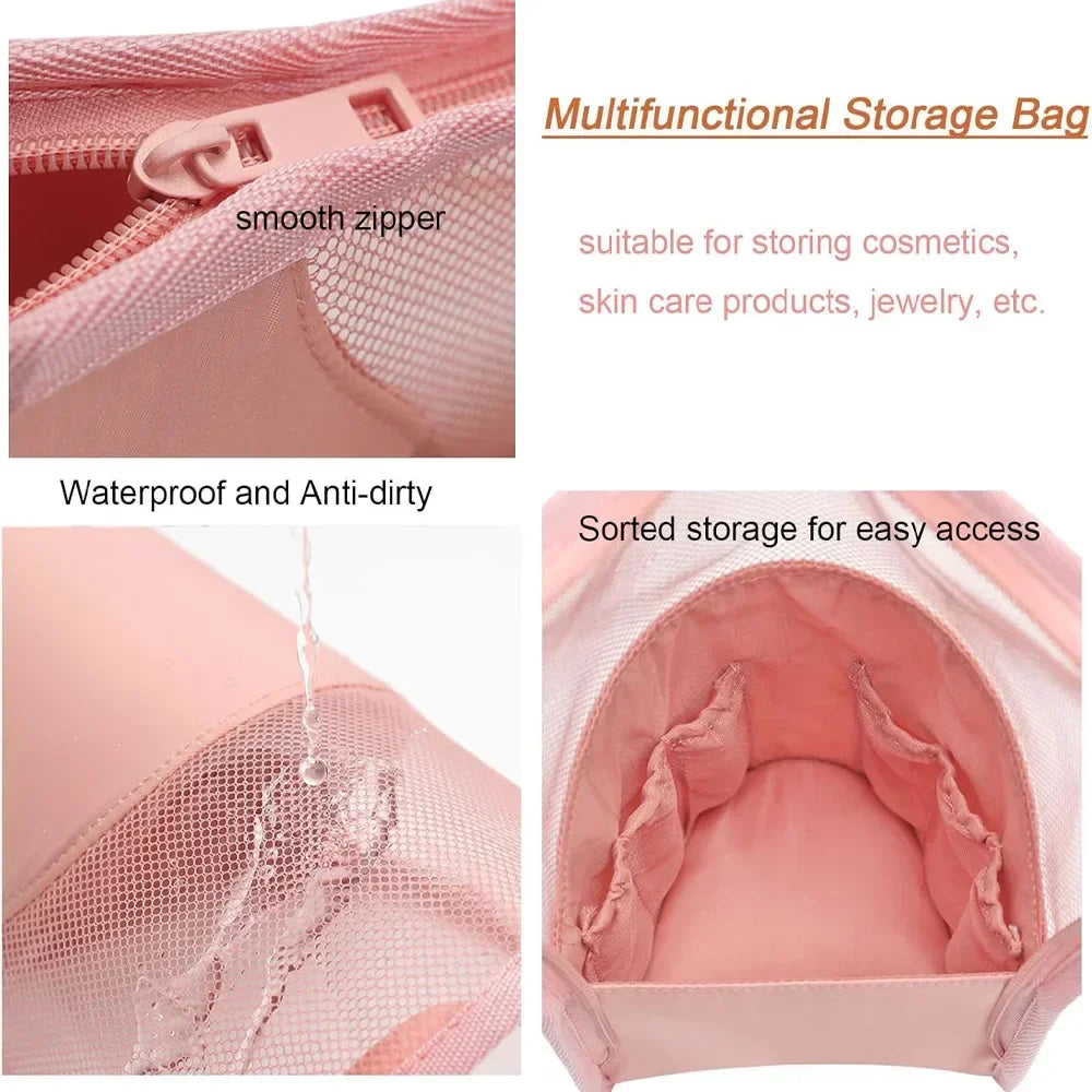 Carvallo för uppställning BeautyStand ClearBag | Transparent sminkväska med dragkedja | 24,5×13,5×13 cm | För resor & badrum