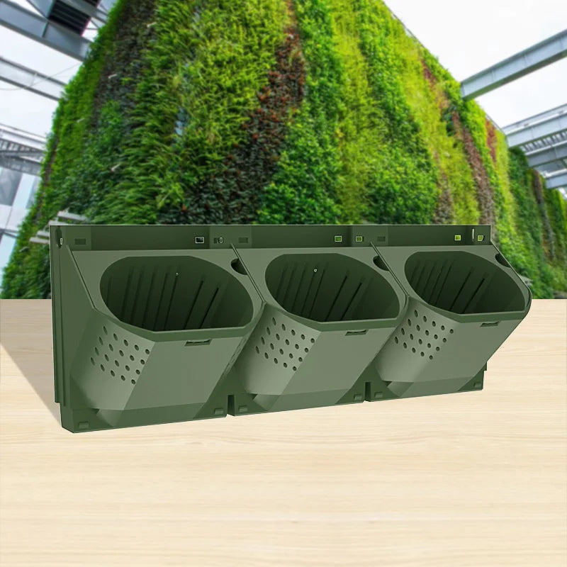 Carvallo WallBox Vertikal väggplanteringslåda av plast | 38×14×15 cm | För väggväxter & grönska | Modulsystem