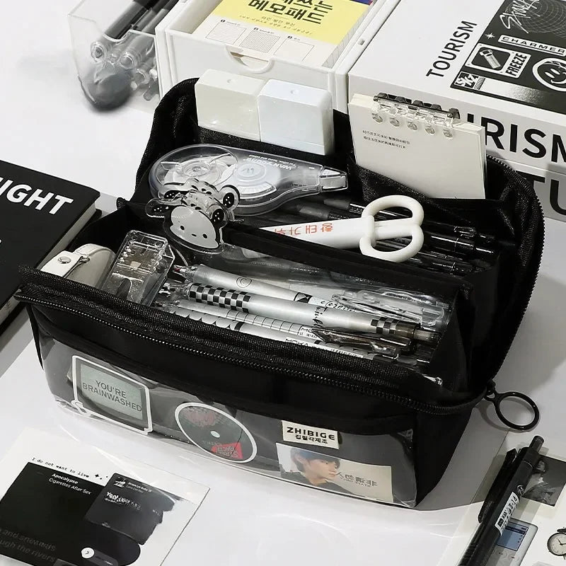 Carvallo KIDZORA CrystalBag | Transparent & Mångsidig | 10-fackdesign | Stor kapacitet för skola & fritid