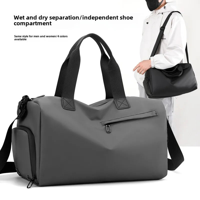 Carvallo Vattentät Resväska med Fuktfack | Stor Sport- & Helgväska för Damer & Herrar | Axelväska med Bärrem | Perfekt för Fitness, Resor & Vardagen