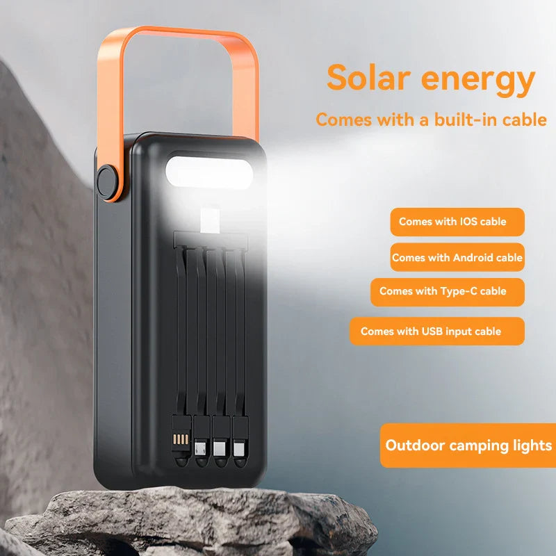 Carvallo Xiaomi Solarbatteri 100 000 mAh Powerbank med integrerad LED-ficklampa – Snabb laddning & Ute-elförsörjning