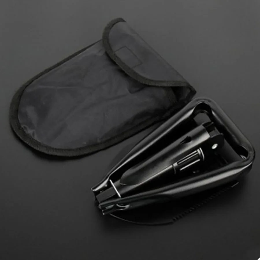 Carvallo FieldTool Fällbar Multifunktionsspade | Högkvalitativt kolförstärkt stål | För camping, utomhus och nödsituationer