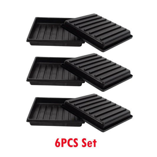 Carvallo Såddbrickor 6-pack | 27×27 cm | Utan avloppshål | Återanvändbar & Stapelbar