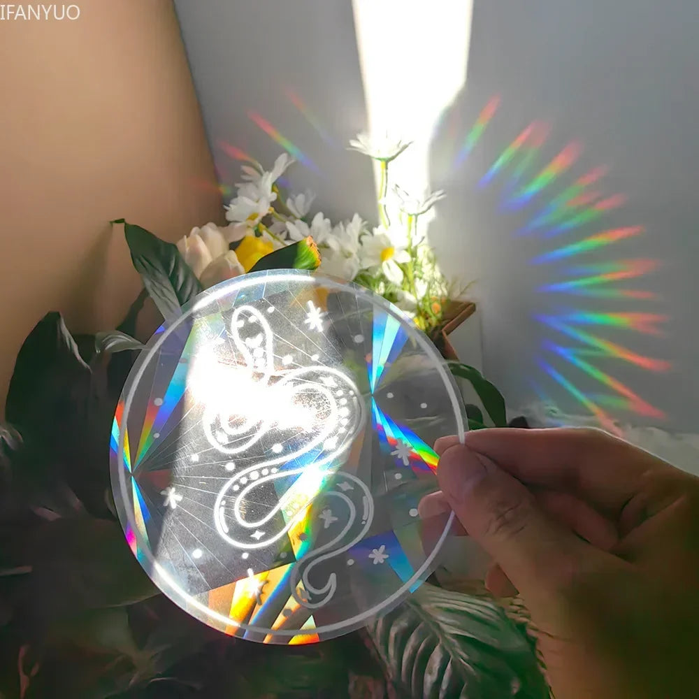 Carvallo fönsterdekal solfångare | Självhäftande med 3D-regnbågseffekt | För fönster, väggar & dekoration