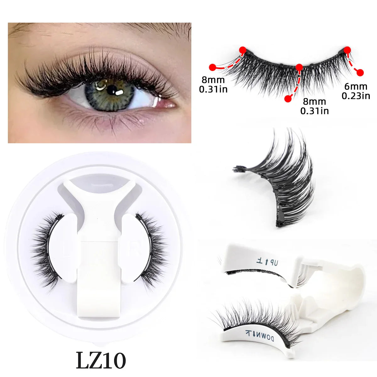 Carvallo Vipper MagneLure Set | 1 Par Återanvändbara Fake Lashes + Carvallo Pincett | Hantverk & Naturlig