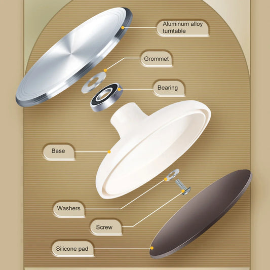 Carvallo Tortendekorteller Aluminium 25 cm | Rutschfest & drehbar | Profi-Kakeldrejeskiva för Bakning & Dekorering