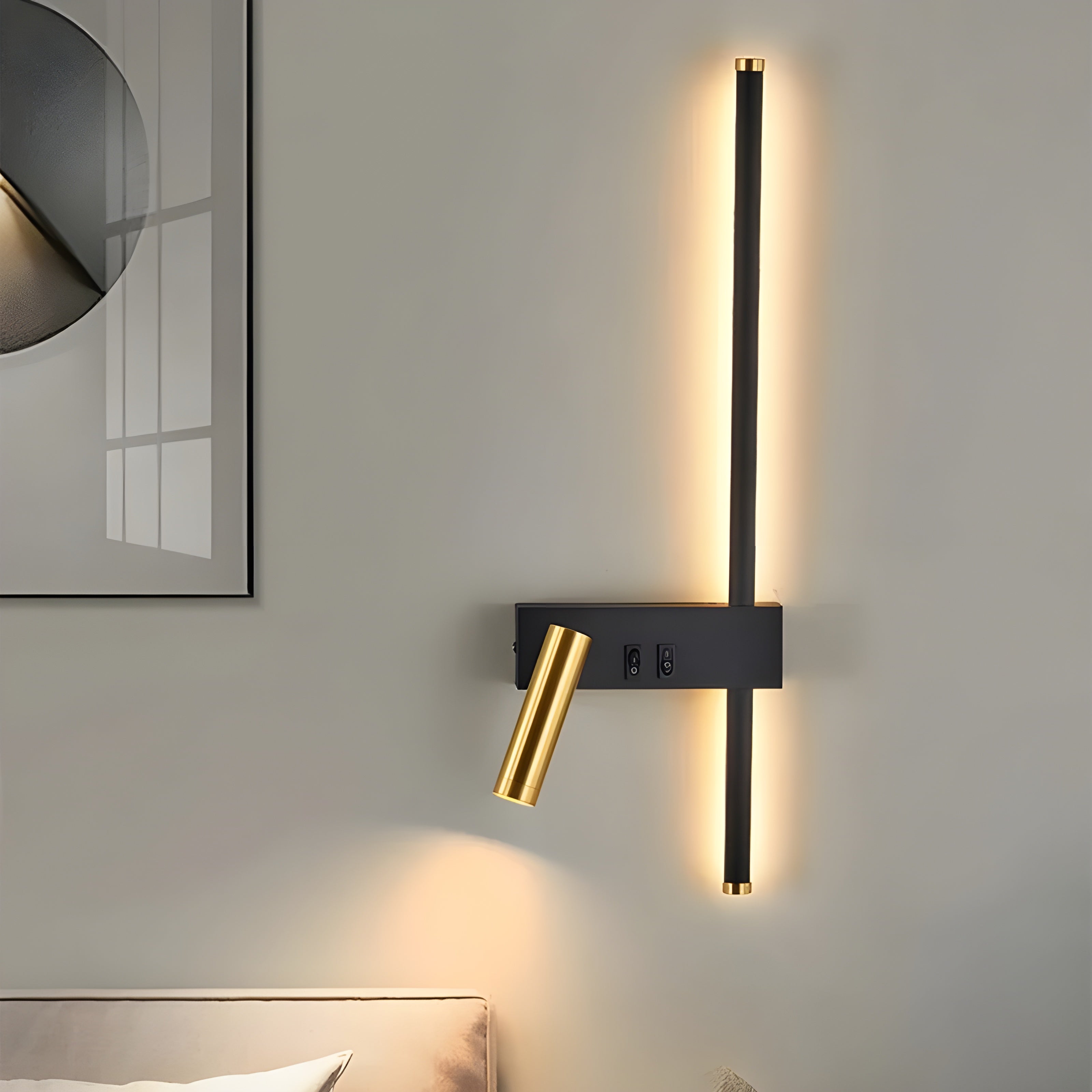 Duo-Vägglampa med strömbrytare - Minimalistisk design för vardagsrum och sovrum