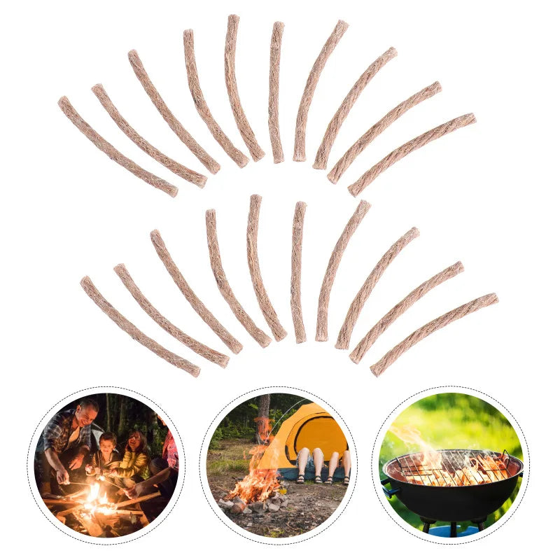 Carvallo Dochte FireLoom Natur | 10-pack hamprep | För utomhus, bushcraft & camping | Vattenavvisande & omedelbart antändbar