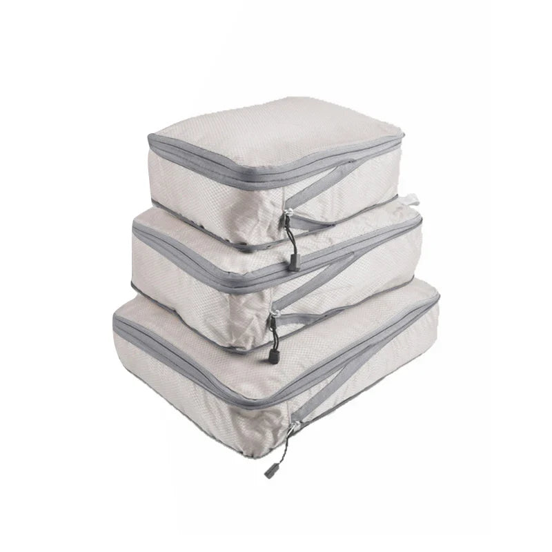 Carvallo Resväskor Set | 3-delat Komprimerbart | Lätt & Andningsbart | Med Fönster