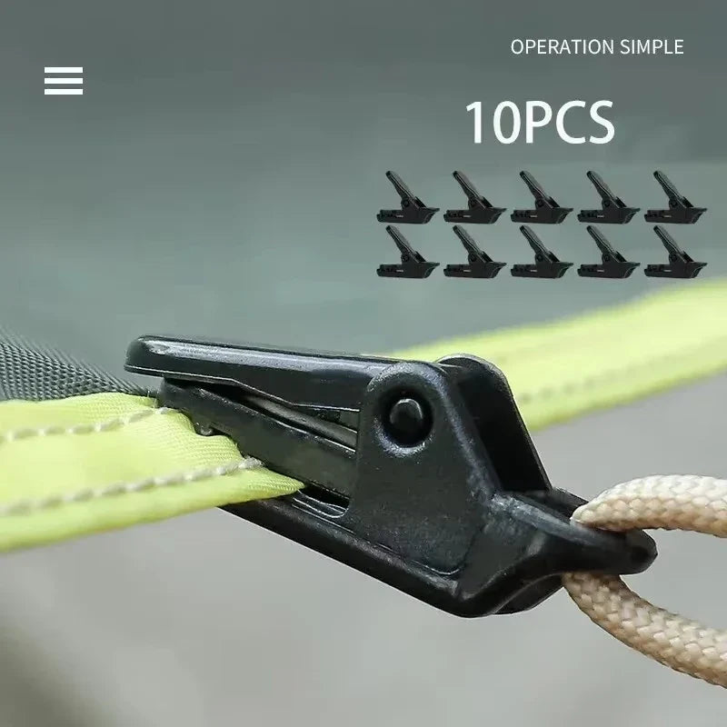 Carvallo Mini-Tältklipp | Ytterligare stödpunkt för pressened och tält | Robust PC-material | Extra stark hållbarhet | 10 stycken