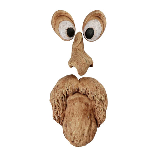 Carvallo Trädansikte Dekofigur | Handmålad harsskulptur | Rolig trädstamsfigur för trädgård & helgdagar | DIY-trädansikte