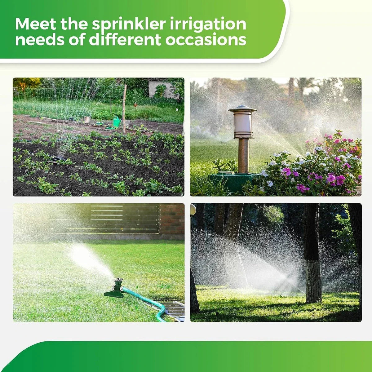 360-Grad Automatisk Rotering Metall Gräsmatta Sprinkler – Effektiv Trädgårdsbevattning Spruthuvud