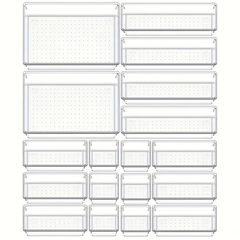 Carvallo Organizer Set | 18-delar | Transparent & Mångsidig | OrdixClear® Förvaringssystem