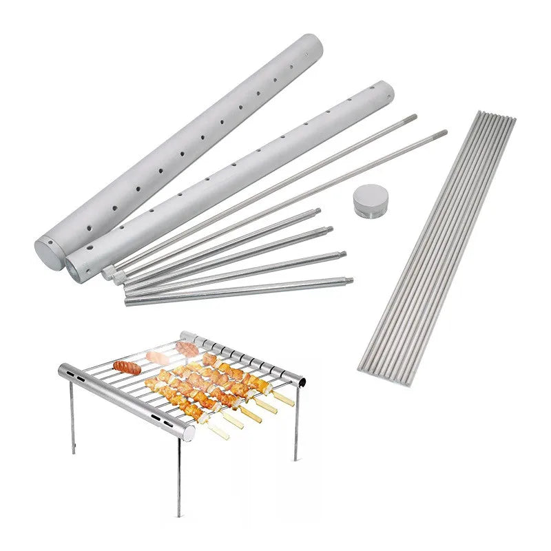 Carvallo Mini-bärbar grill i rostfritt stål | Fällbar &amp; Bärbar | För 3–5 personer