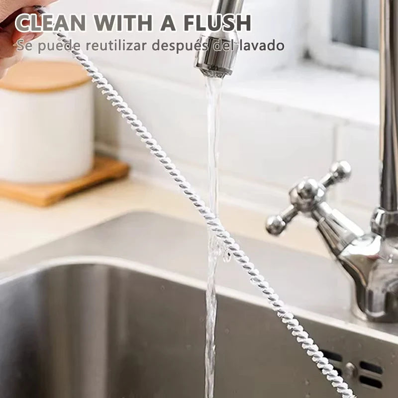 Carvallo Rörrensare Borste | Flexibel Avloppsrensare för Kök & Bad | 45/65 cm Längd | Återanvändbart Rengöringsverktyg