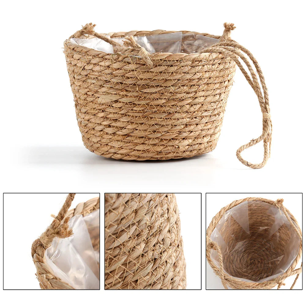 Carvallo Planter | Hand-knotted Macrame | Versatile & Stylish | Jute Natural