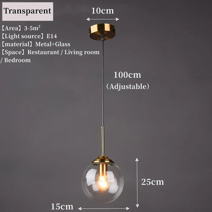 Solvyn Era | LED-Glaspendellampa med metallaccent för sovrum och matplats