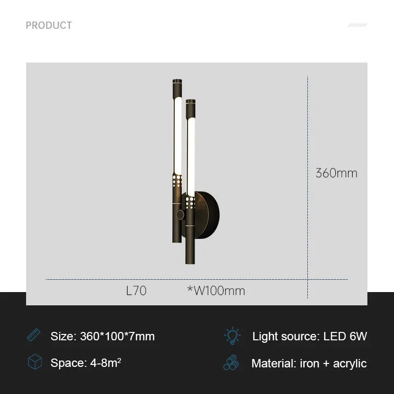 ModernLux - LED Vägglampa Lyx Inomhusbelysning Sconces för Vardagsrum och Sovrum