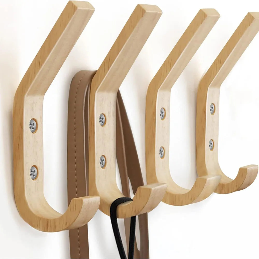 Carvallo Set Naturivo | 2/4 stück | Väggmonterad & Dekorativ | Massivträ | För jackor, nycklar, väskor & accessoarer