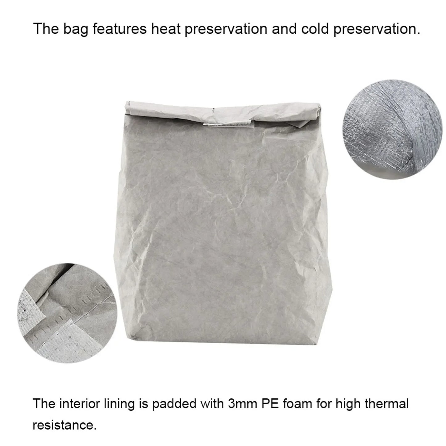 Carvallo Lunchbag | Isolerad & Vattentät Matväska | Av miljövänligt papermaterial | För Skola, Kontor & Picknick