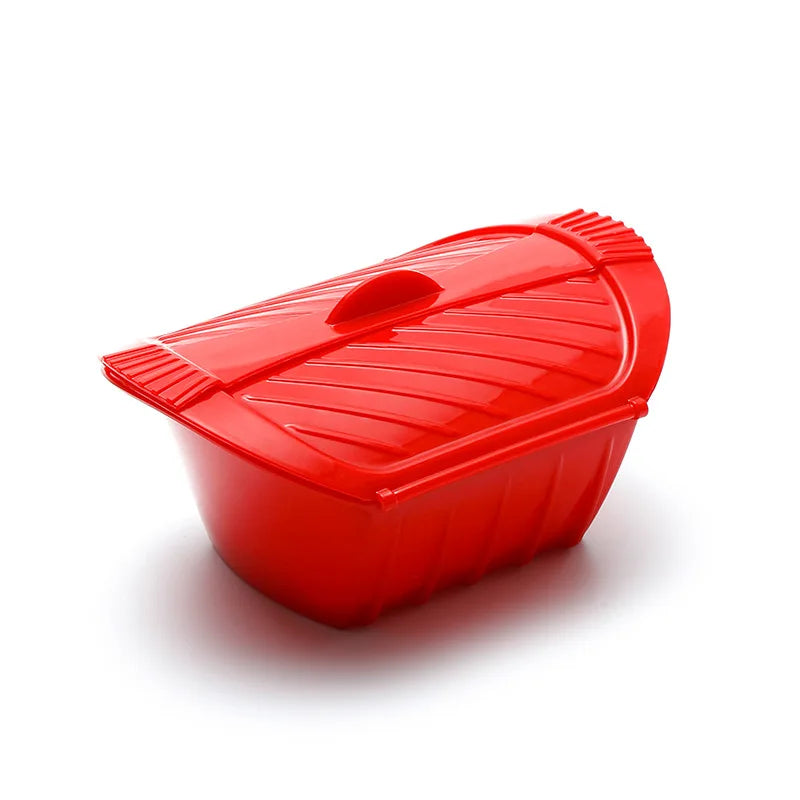 Carvallo Silikon Dampfkokare | BPA-fri | Mikrovågssäker med lock & handtag | För fisk, grönsaker & mer