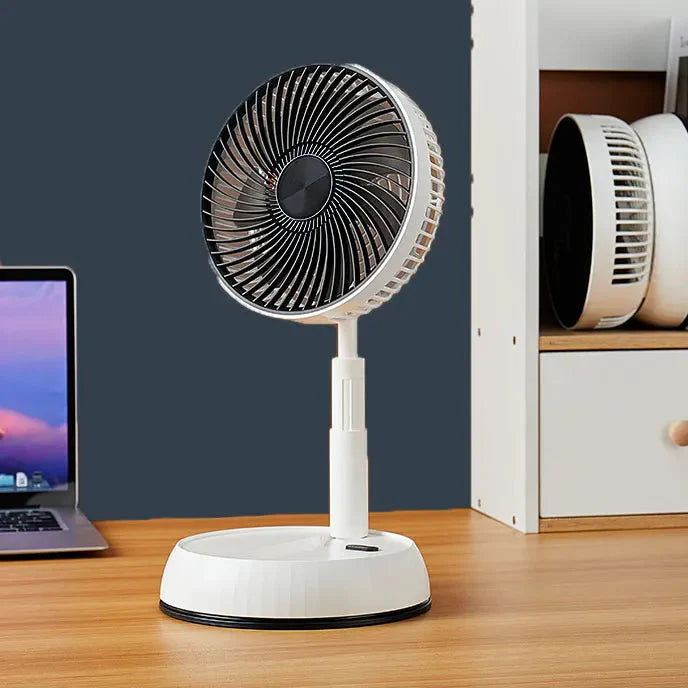 Royallure Bärbar Fällbar Fläkt 6000mAh Uppladdningsbar Tyst Golv- och Utomhusbruk