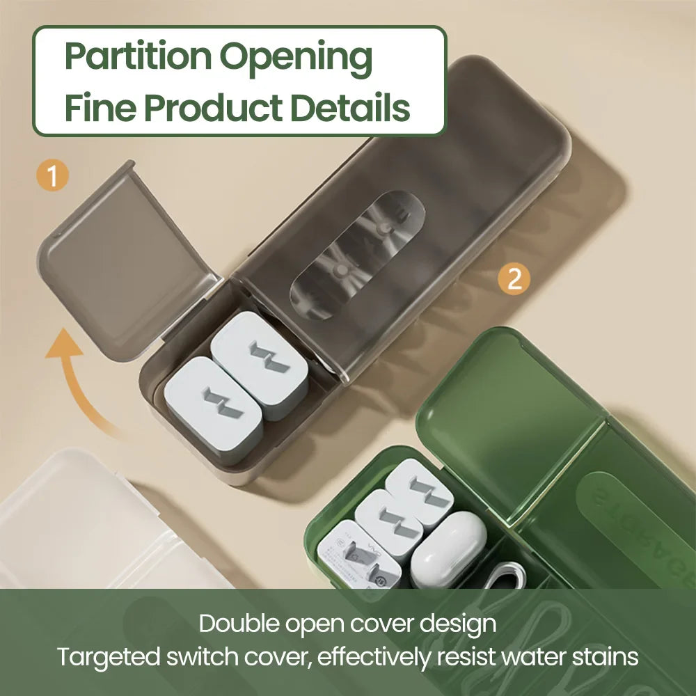 Carvallo OrdiTidy | 7-facks organisatör för laddningskablar & tillbehör | Återanvändbar & kompakt | För hemmet & resor