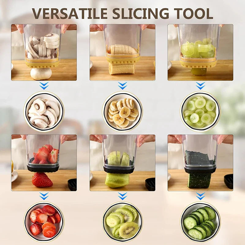 Carvallo SliceBerry ProCup | Rostfritt stål fruktskärare med tryckplatta | För jordgubbar, vindruvor & ägg