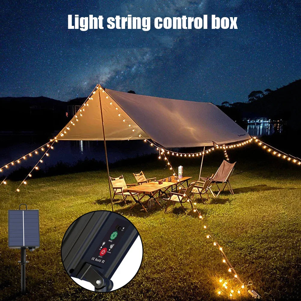 Carvallo Styrbox LumiBox SolarControl | Med fjärrkontroll & 8 ljuslägen | För LED-ljuskedjor | Inomhus & Utomhus användning