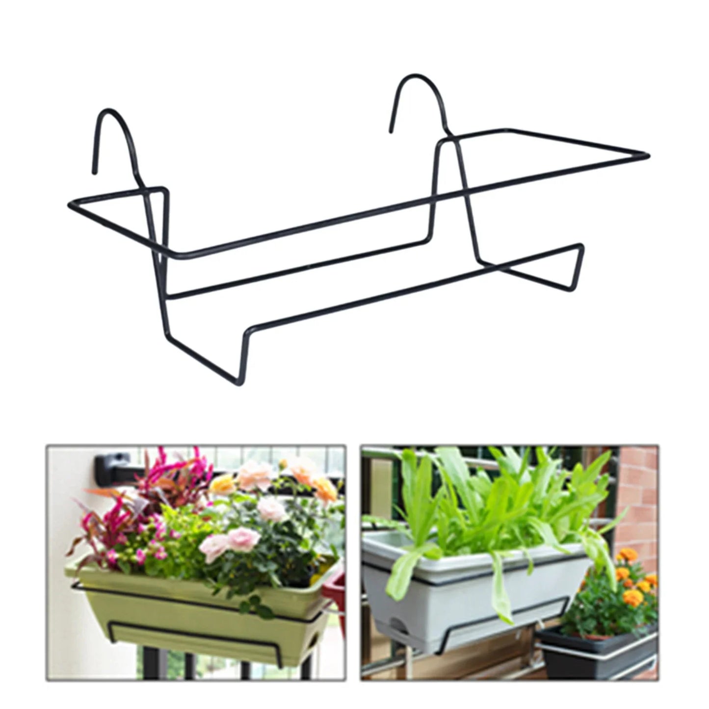 Carvallo planter box | For balcony railing | With drainage tray & suspension | Robust & weatherproof