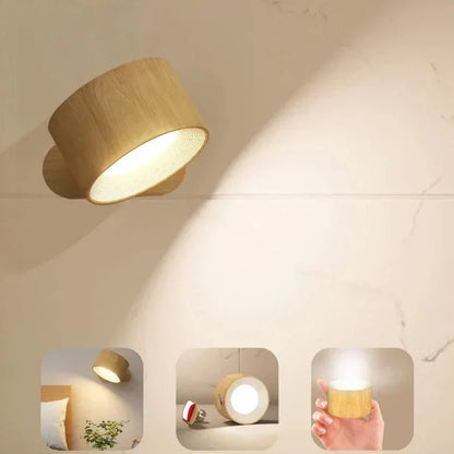 Lumora Spotlight Trådlös Vägglampa – Uppladdningsbar, 360° Rotera &amp; Dimmbar LED-lampa