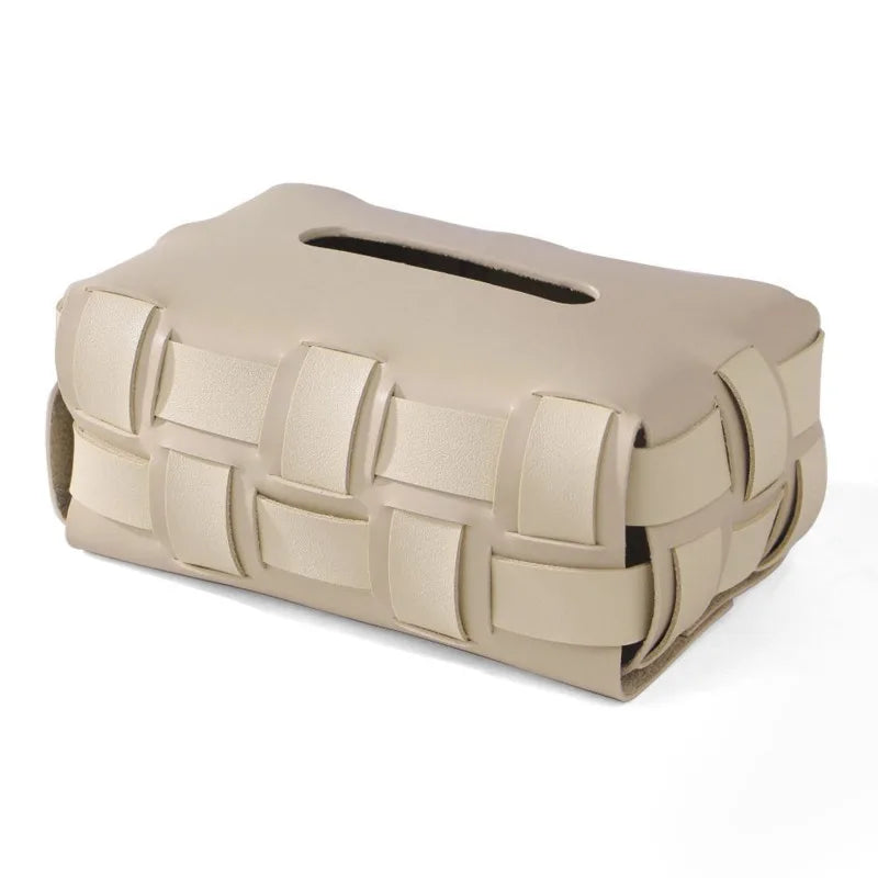 Carvallo – Lyxig Vegan Läder Pappershållare med Vävt Mönster