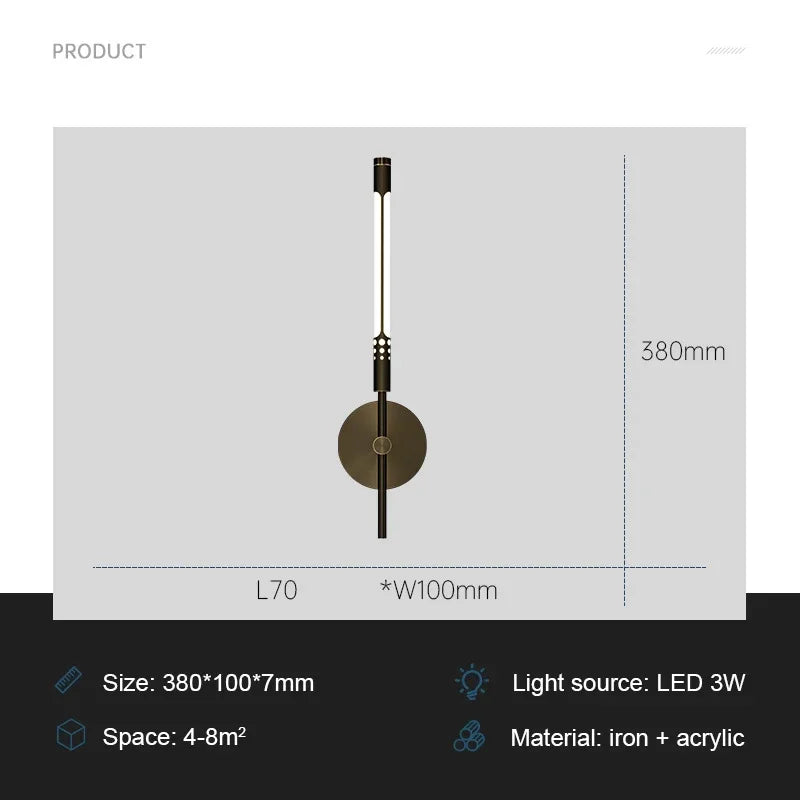 ModernLux - LED Vägglampa Lyx Inomhusbelysning Sconces för Vardagsrum och Sovrum