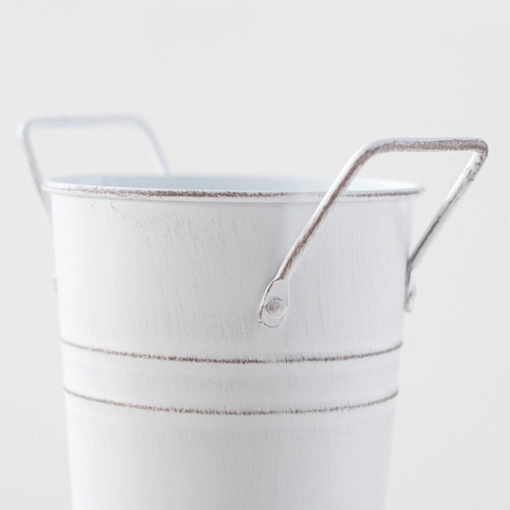 Retro Eisen-Blomkruka med handtag – Dekorativ metallblomkruka för hemmet