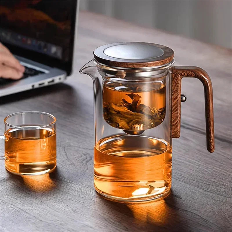Auréa Glas Teapot – Lyxig Infuser med Trähandtag