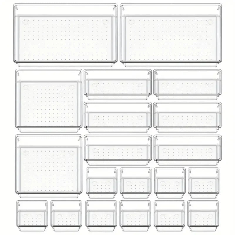 Carvallo Organizer Set | 18-delar | Transparent & Mångsidig | OrdixClear® Förvaringssystem