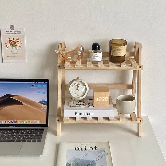 ShelfEase - Minimalist shelf rack in two levels with open frame for stylish organization