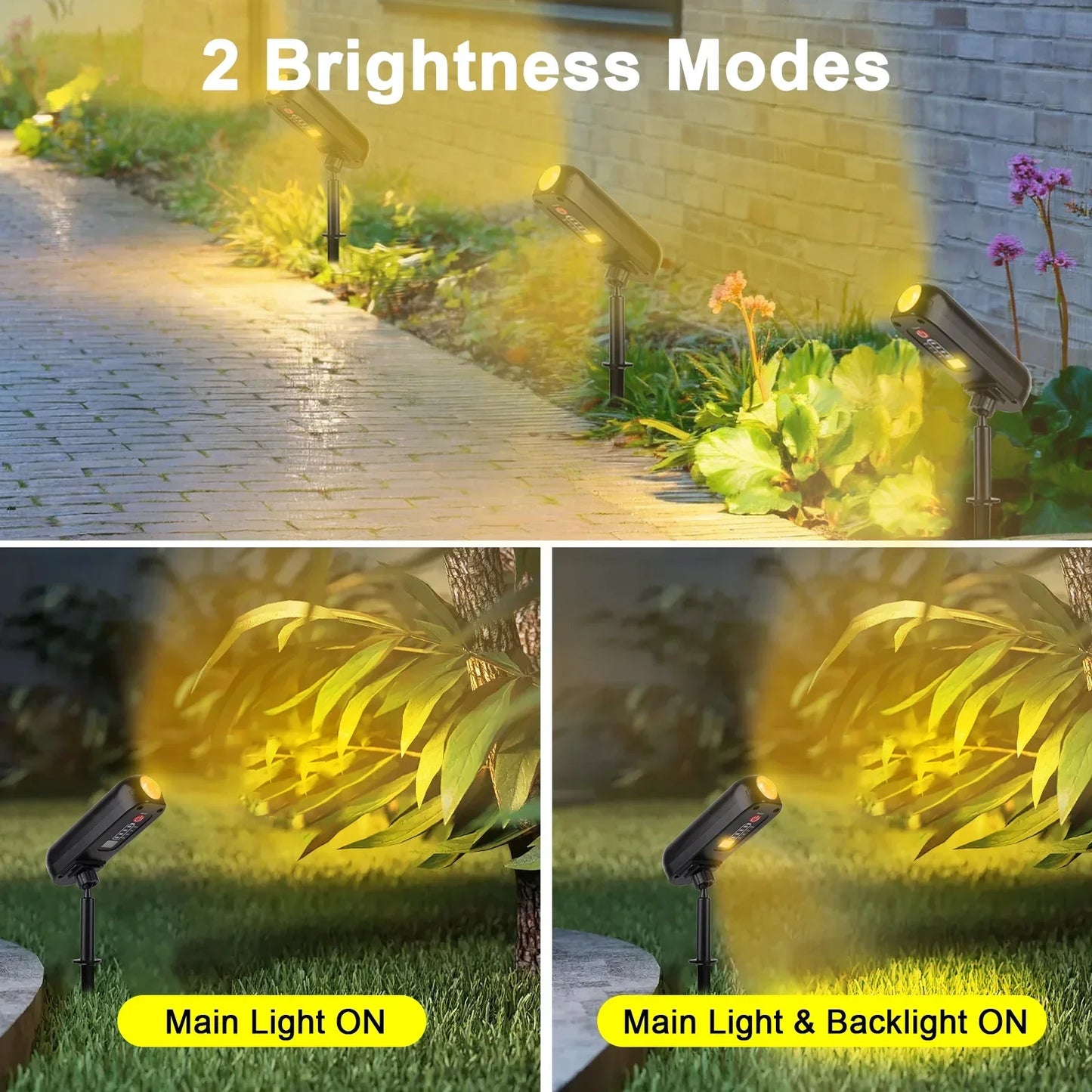 Carvallo SolarGlow Solträdgårdslampa LED | Färgväxling & Varmvitt | Vattentät | För trädgård, terrass & landskap | 6–8 timmars ljusperiod