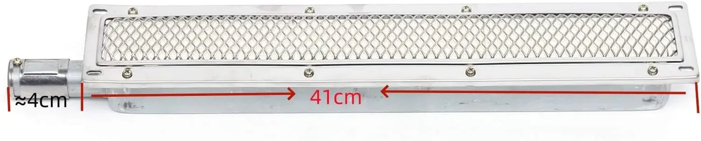 Carvallo Gasgrill med infraröd keramikbrännare | Rostfritt stål | Rektangulär 41 × 8 × 5,8 cm | Rökfri & energieffektiv | För gastronomi & utomhus