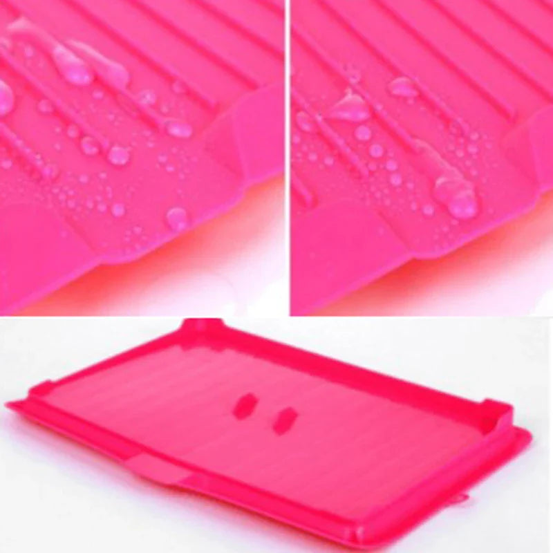 Carvallo Pro Flexibles Avtorkställ | Silikon-avtorkmatta för handfat | Värmetålig & Fällbar | 44,7 x 30,9 cm | Tallsortering för kök